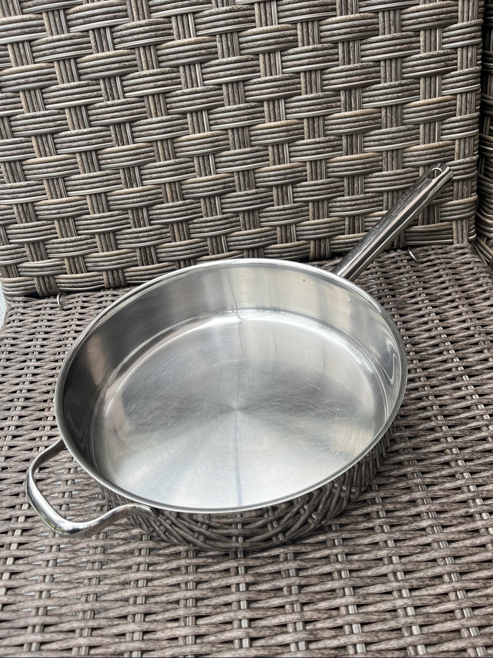 Large Leyse Commercial 18/10 Stainless Steel Frying Pan